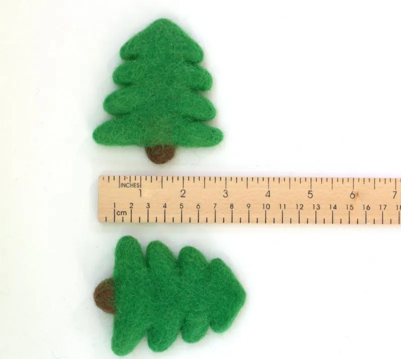 Christmas Tree Felt Garland- Red, Lime Green, Almond