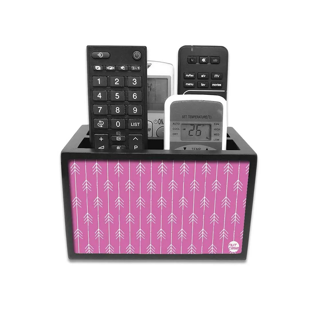 Classy Remote Control Holder Organizer - Arrow Ends - Pink