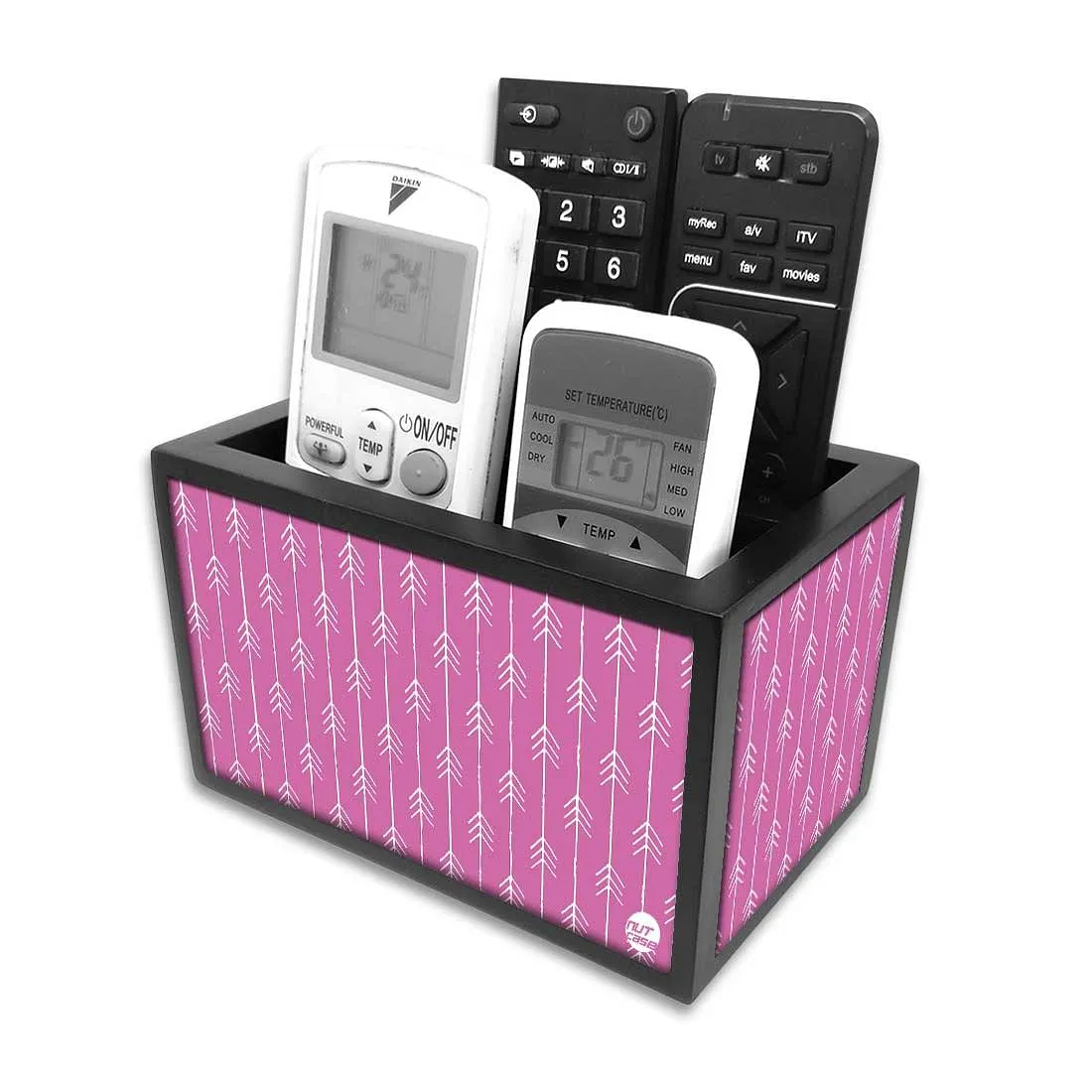 Classy Remote Control Holder Organizer - Arrow Ends - Pink