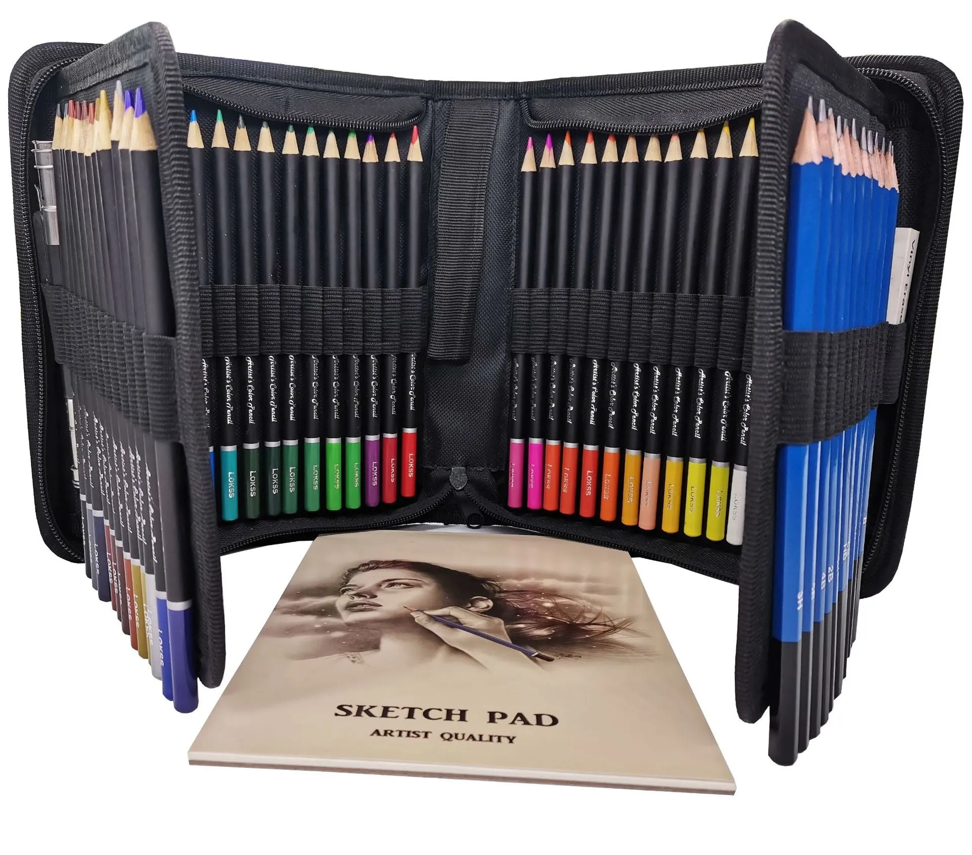 Color pencil set painting color lead professional 54 pieces with nylon bag