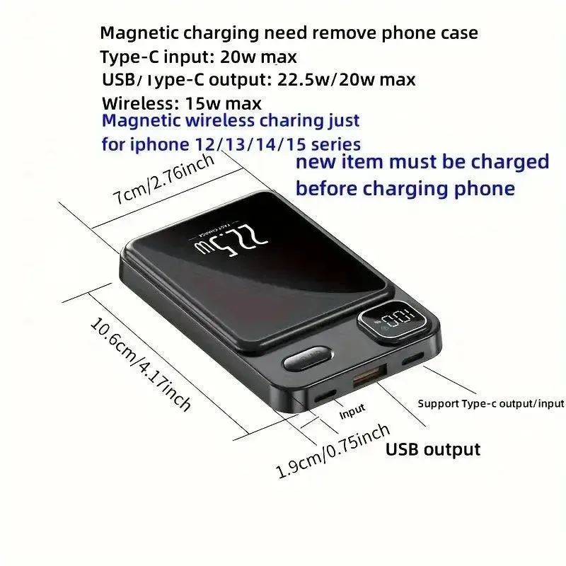 Compact Magnetic Fast Charging Power Bank (10000mAh)