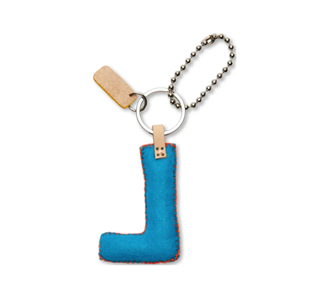 Consuela Blue Felt "L" Charm