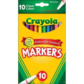 Crayola Classic Fine Line Markers Assorted Colors 10ct