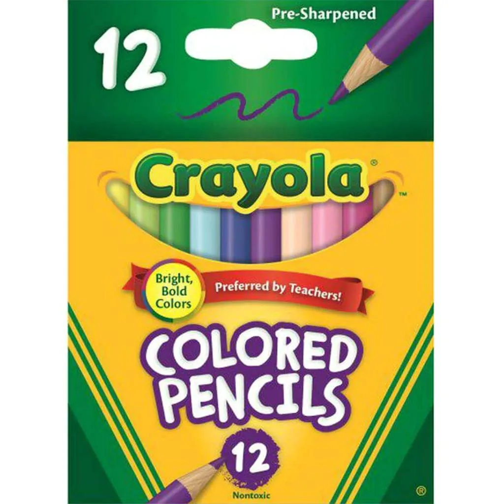 Crayola Short Barrel Colored Woodcase Pencils 12ct