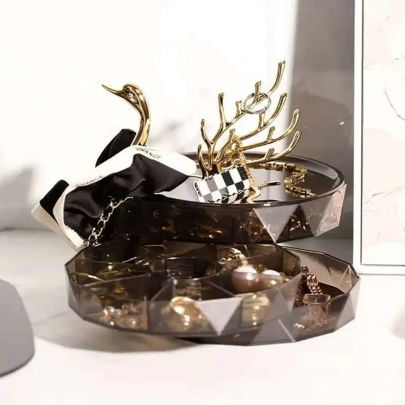 Creative 3 Layers Swan Jewelry Organizer Display