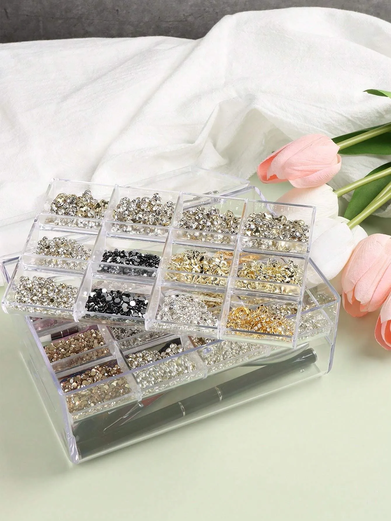 Crystal Acrylic 3 Layer Jewelry Organizer