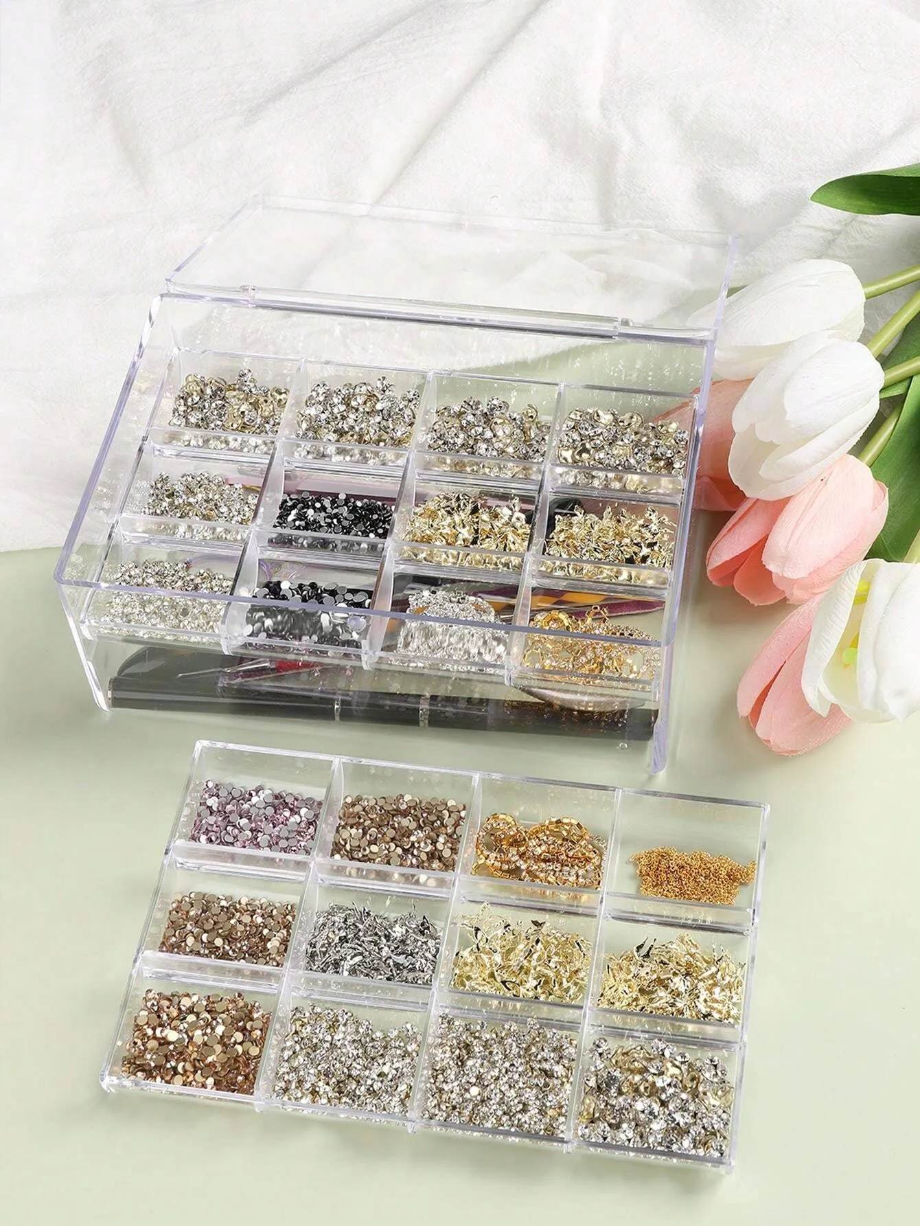 Crystal Acrylic 3 Layer Jewelry Organizer