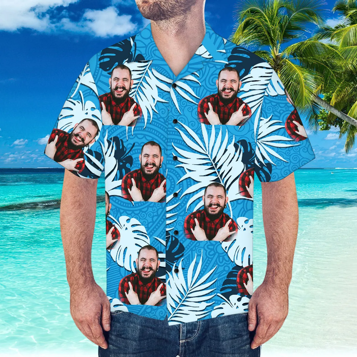 Custom Face Hawaiian Shirt Personalised Hawaiian Shirt Summer Beach Hawaiian Shirt