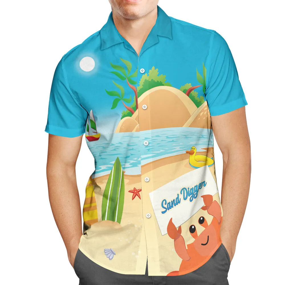 Custom Face Hawaiian Shirt Personalised Text Sand Digger Gifts For Volleyball Lovers