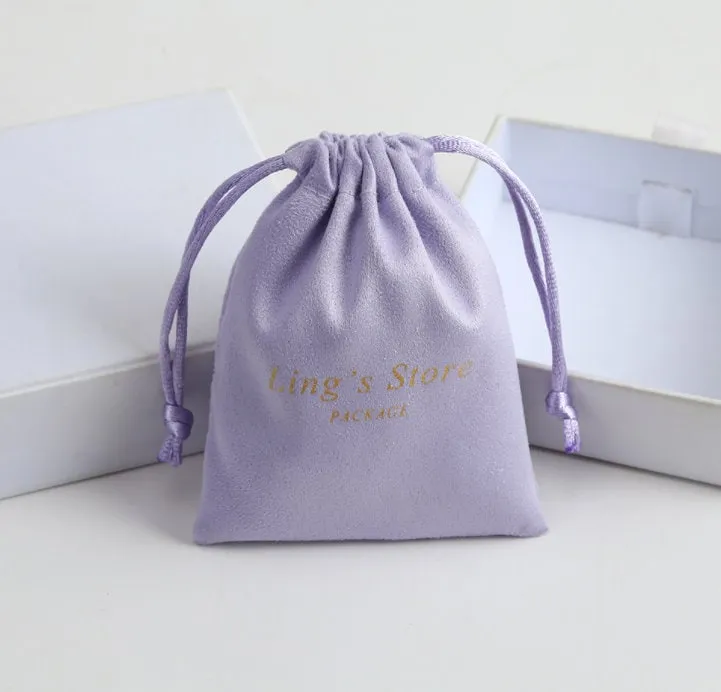 Custom Jewelry Pouch - Personalized Drawstring Pouch - Drawstring Bag - Logo Jewelry Bag Jewellery Flannel Pouch Packaging Bulk