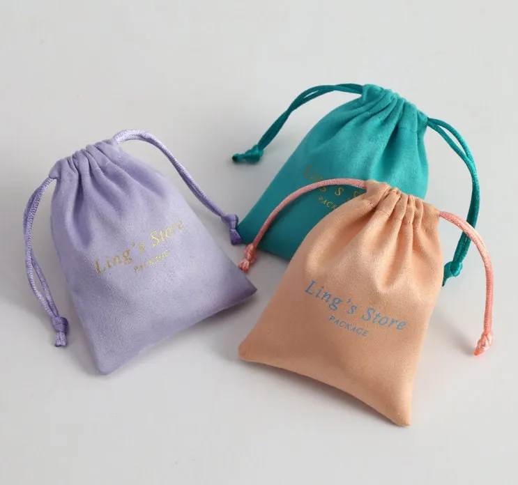 Custom Jewelry Pouch - Personalized Drawstring Pouch - Drawstring Bag - Logo Jewelry Bag Jewellery Flannel Pouch Packaging Bulk