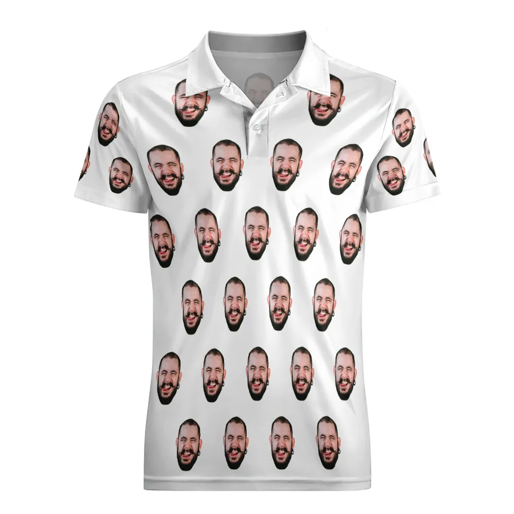 Custom Men's Face POLO Shirt Personalised Golf Shirts For Him