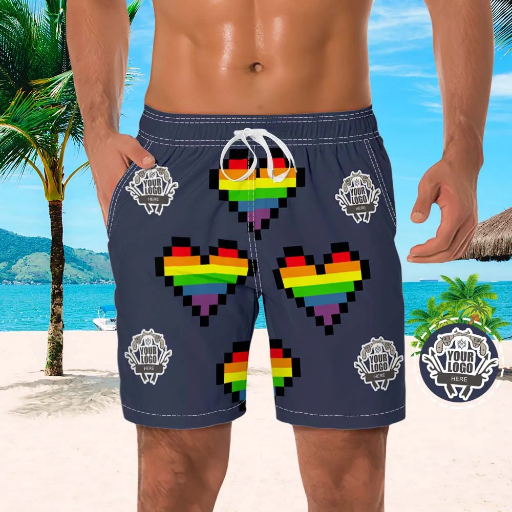 Custom Men's Mash Photo Swim Trunk with Your Logo