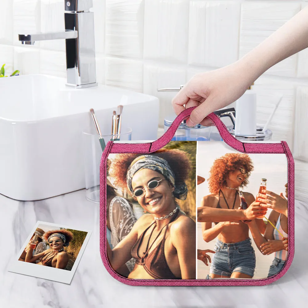 Custom Photo Hanging Toiletry Bag Personalized Cosmetic Makeup Travel Organizer for Men and Women