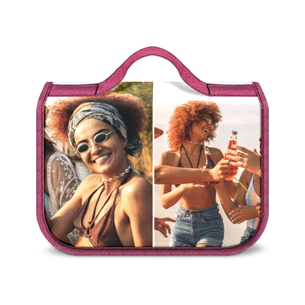 Custom Photo Hanging Toiletry Bag Personalized Cosmetic Makeup Travel Organizer for Men and Women