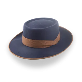 Dark Grey Telescope Wide Brim Fedora Hat For Men | The Zodiac