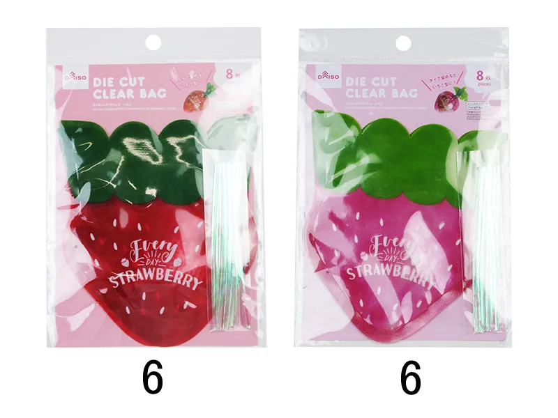 Die cut clear bags-Strawberry 8P-