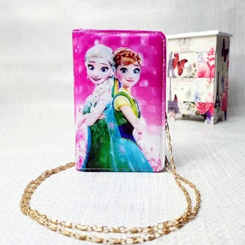 Disney Cartoon 3D Zip Wallet for Girls – Frozen Barbie Disney Princess Coin Pouch and Shoulder Purse