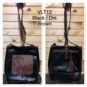 Duo Color Purse - Black / Dk Brown