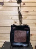 Duo Color Purse - Black / Dk Brown