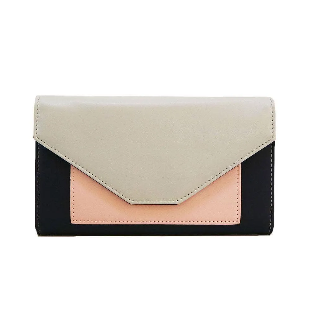 Edie Contrast Envelope Purse  - Grey