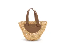 Eilaf Dom Mini Straw Bag in Earth Grey