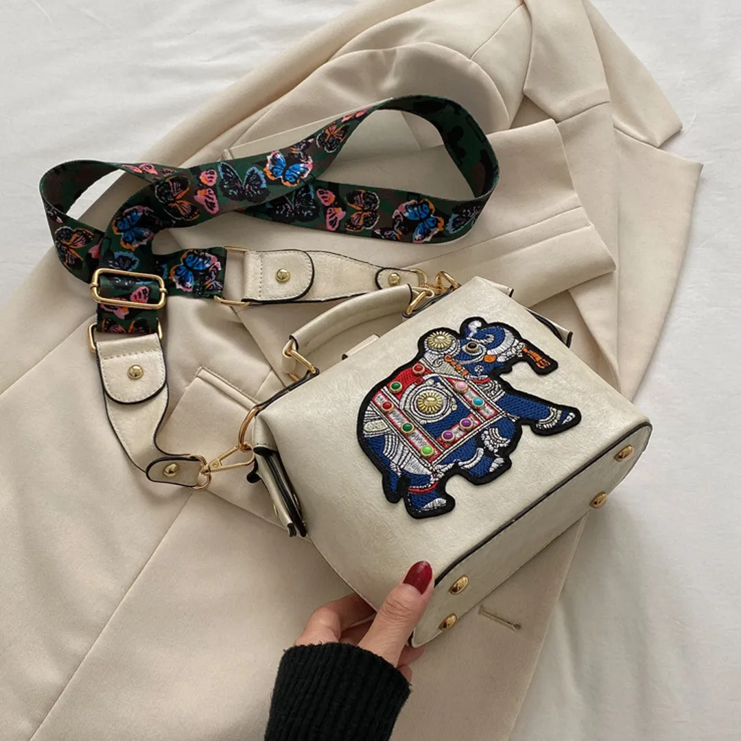 Elephant Embroidered Ethnic Sling Bag