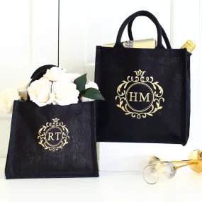 Embroidered Ornate Initials - Black