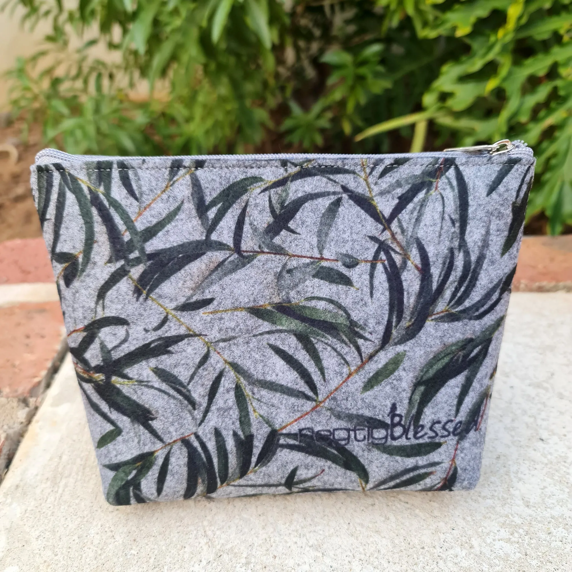 Eucalyptus Branches - Recycled Felt Cosmetic Bag