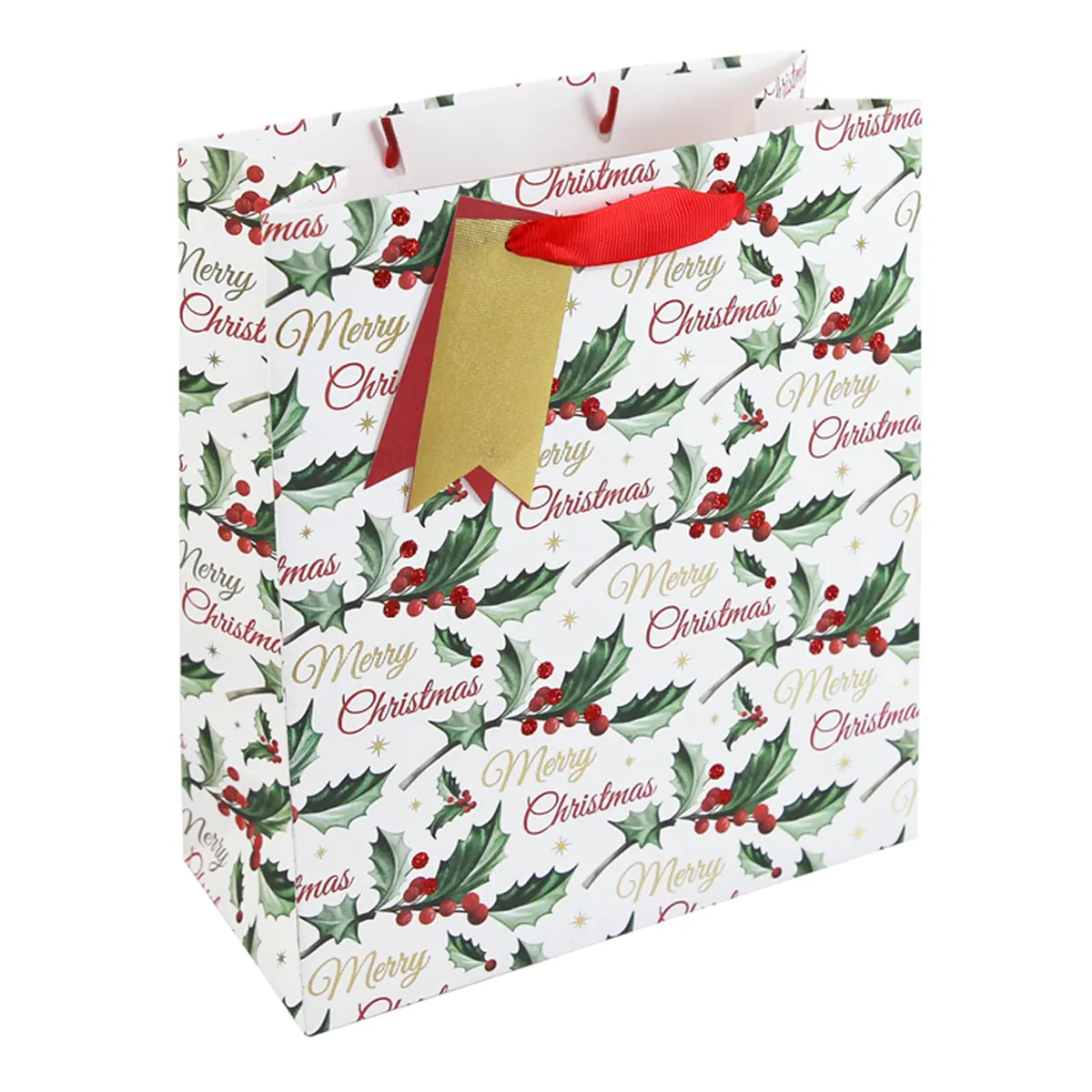 Eurowrap Gift Bag Holly Medium