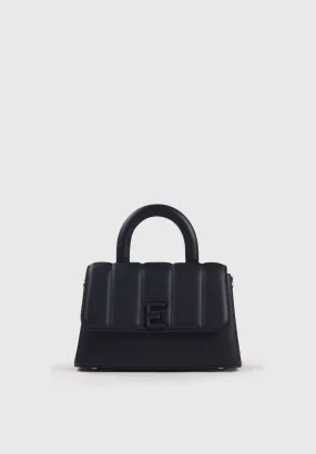 EVA MINI Nero - Borsa in similpelle premium con patta trapuntata