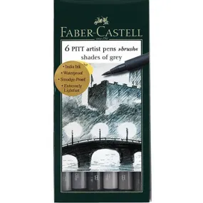 Faber Castell 6 Pitt Artistt Pens Shades of Gray