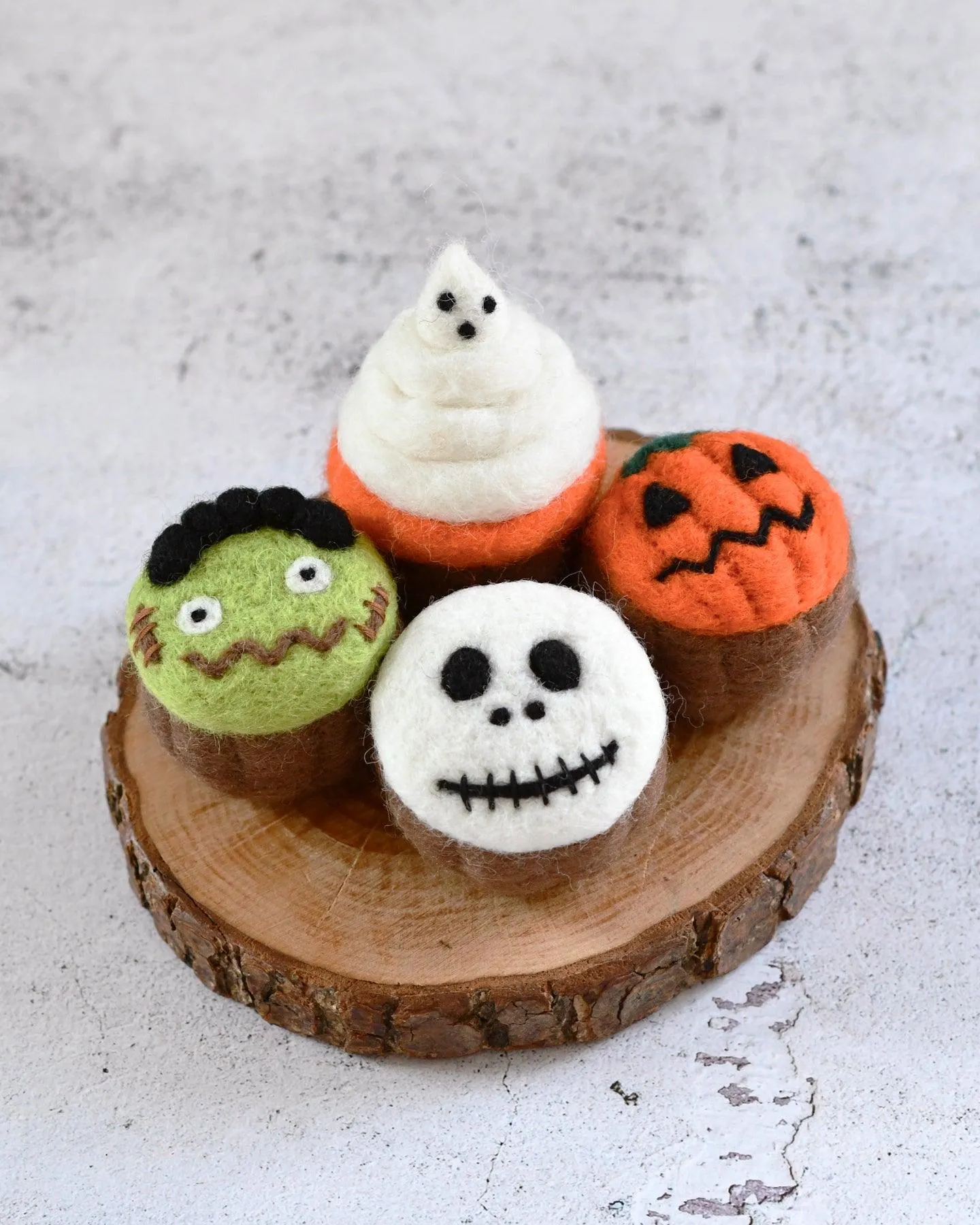 Felt Halloween Spooky Fun Cupcakes - Set of 4