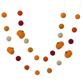 Felt Pumpkin Garland- Burgundy and Oranges