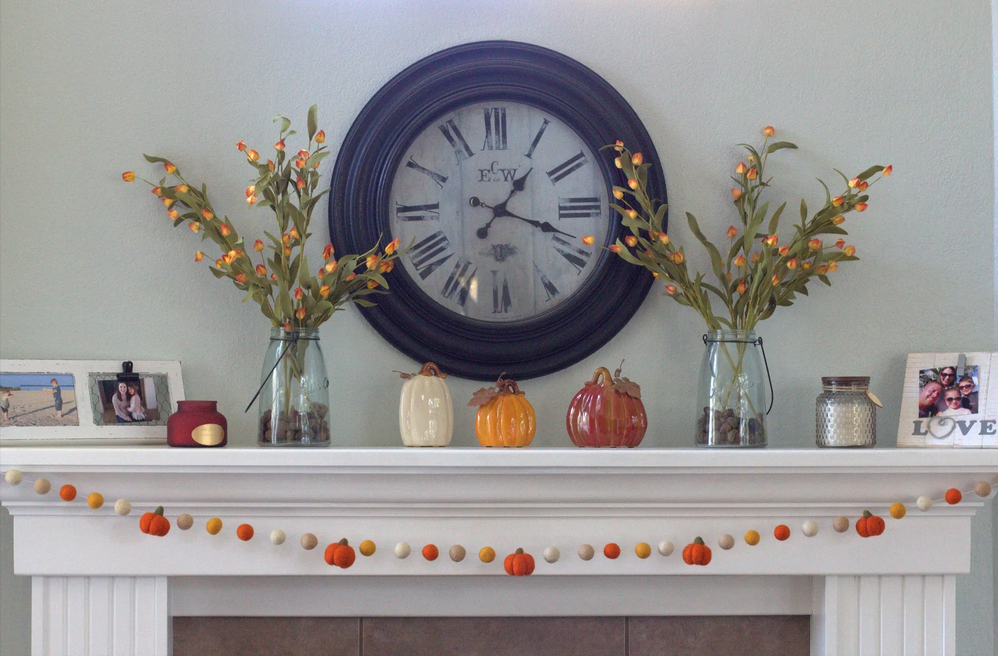 Felt Pumpkin Garland- Orange & Tan