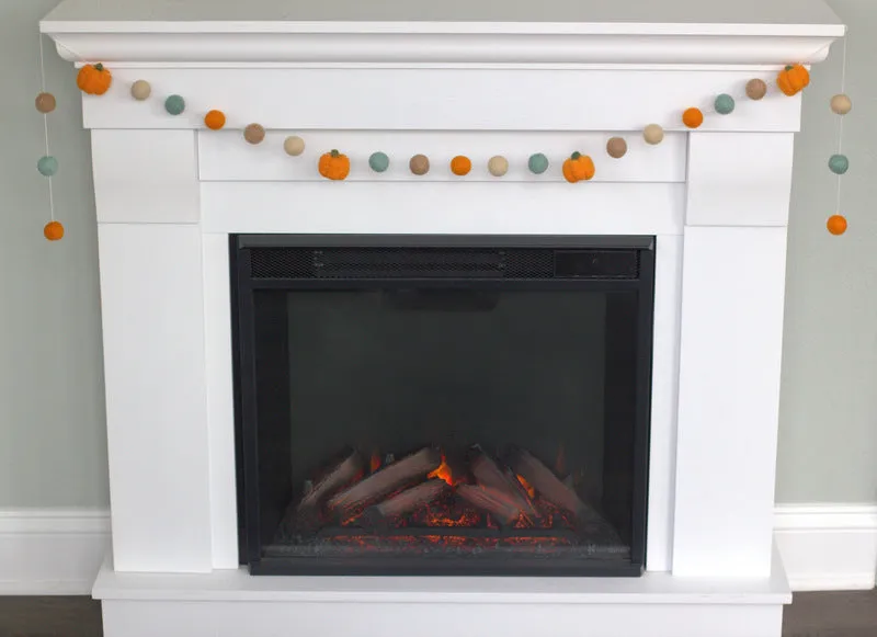 Felt Pumpkin Garland- Orange & Teal