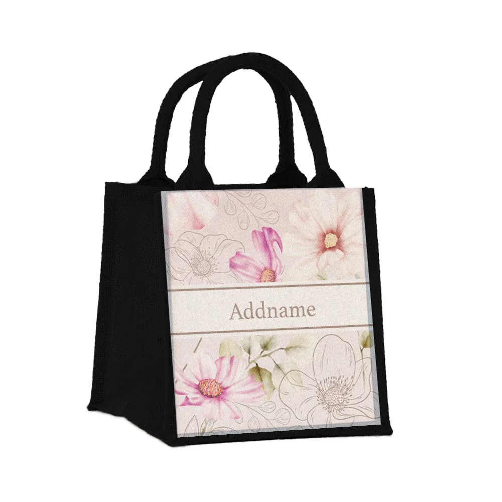 Floral Verse Flora Series Jute Tote Bag [FREE Custom Add Name]