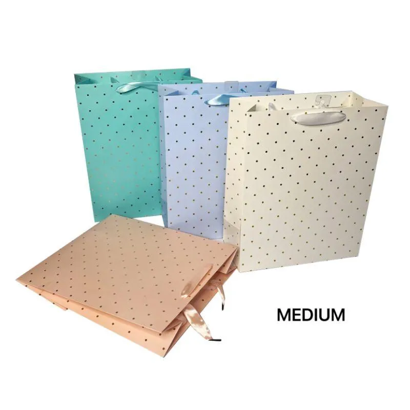 Foil Dot Medium Gift Bag - 18cm x 23cm x 10cm