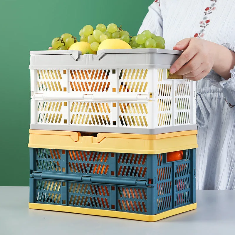 Foldable Portable Plastic Storage Basket