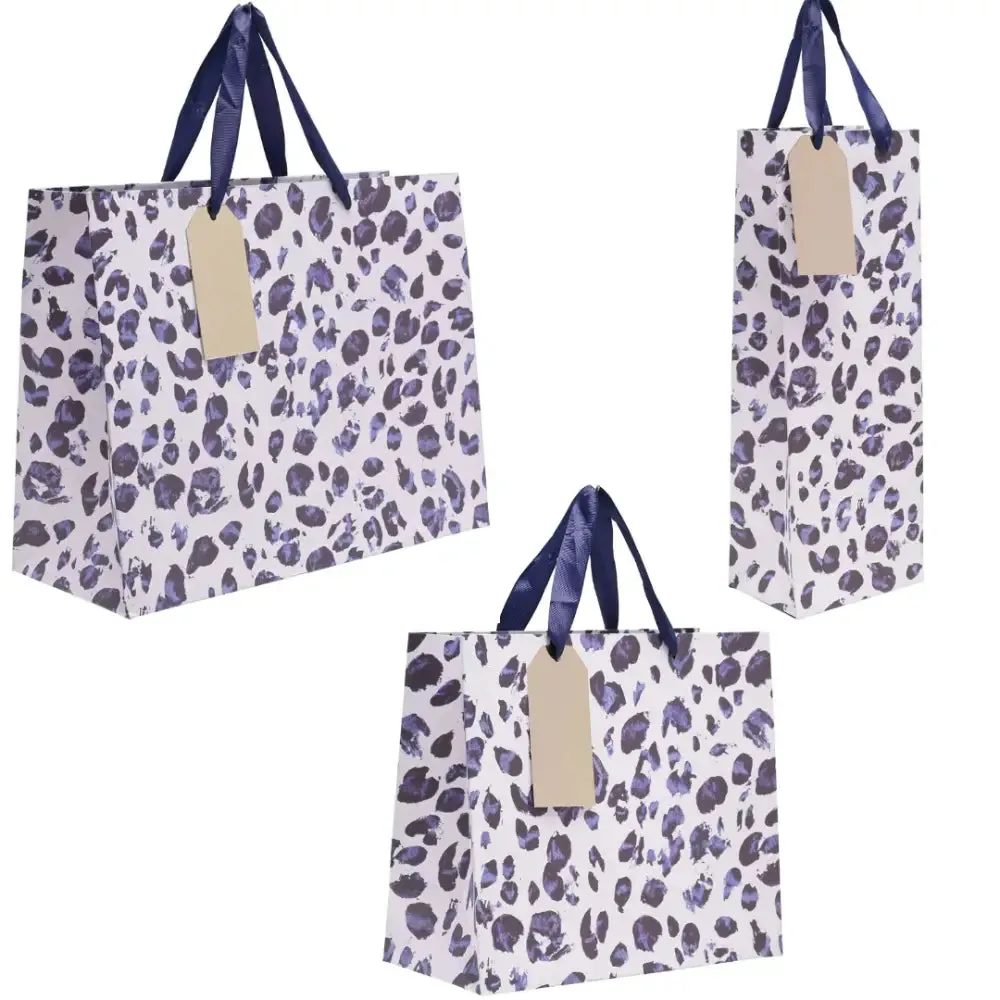 Frida Navy Animal Print Gift Bag - Three Sizes