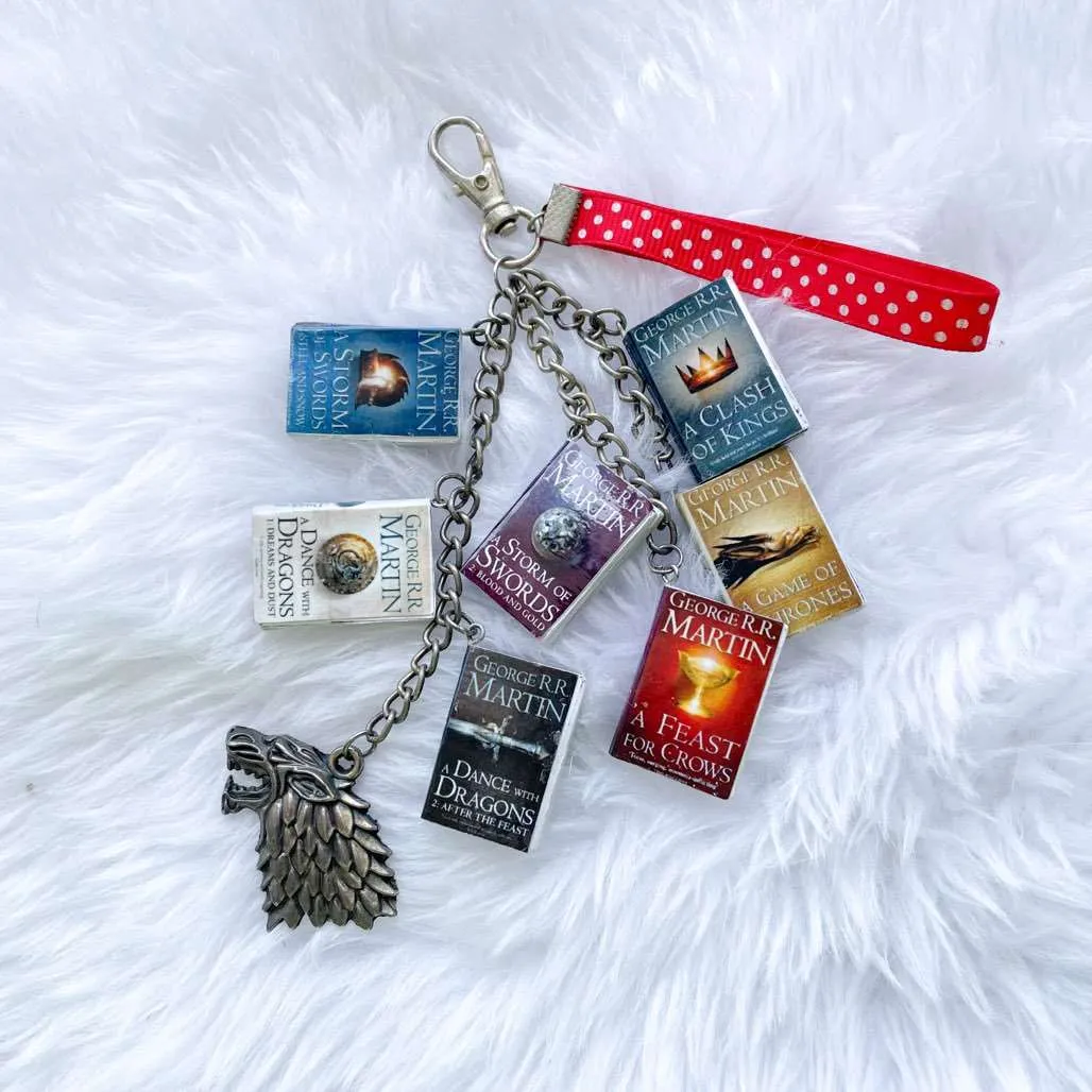 Games Of Throne Miniature Faux Book Series Bag Purse Charm