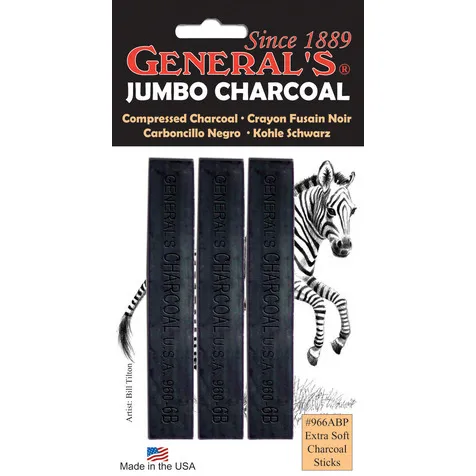 General's Jumbo Compressed Charcoal 3 Pack