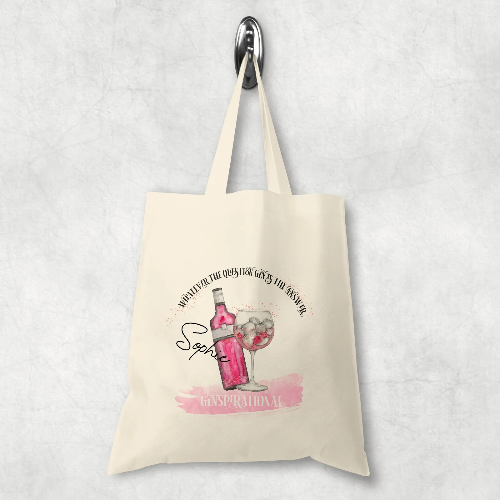 Ginspirational Gin is the Answer Tote Bag Personalised Alphabet MUA Gift