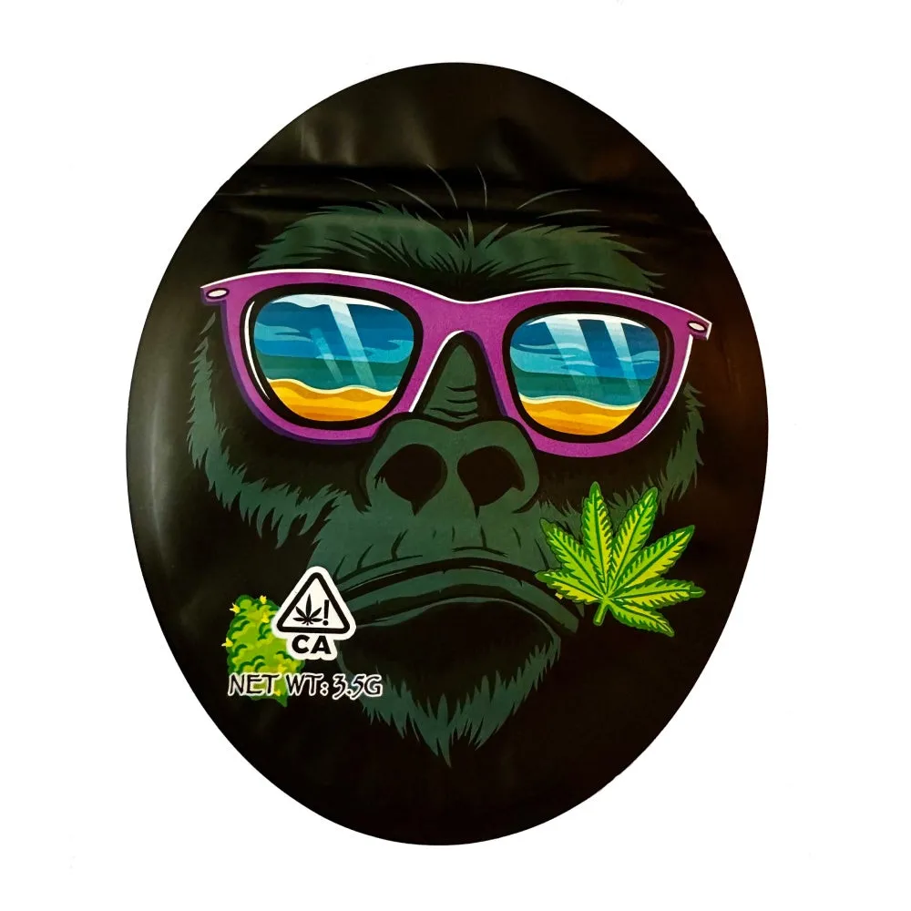 Gorilla Shades - Custom Shape Mylar Bags - 12 x 15cm - Pack of 20