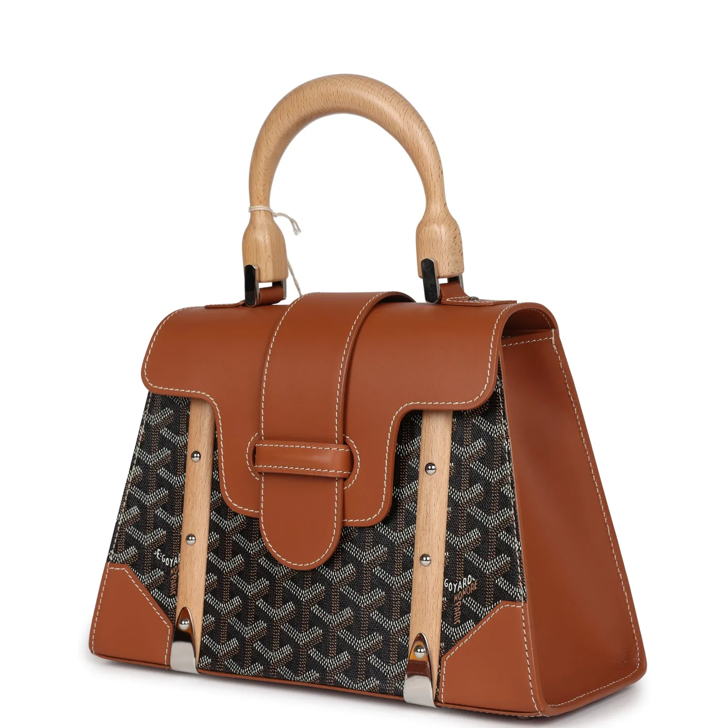 Goyard Saigon Structure PM Black and Brown Goyardine Palladium Hardware