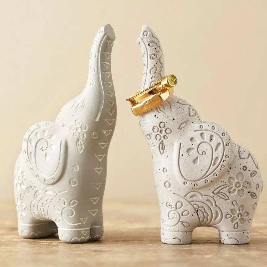 Grey Elephant Ring Holder