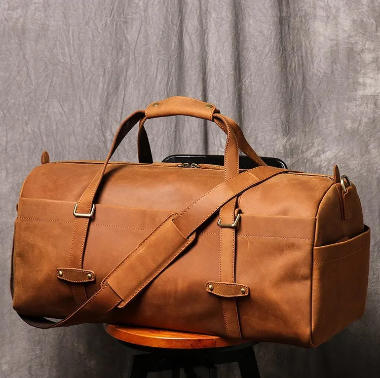 Handmade Full Grain Leather Weekend Bag Duffel Bag Leather Duffle