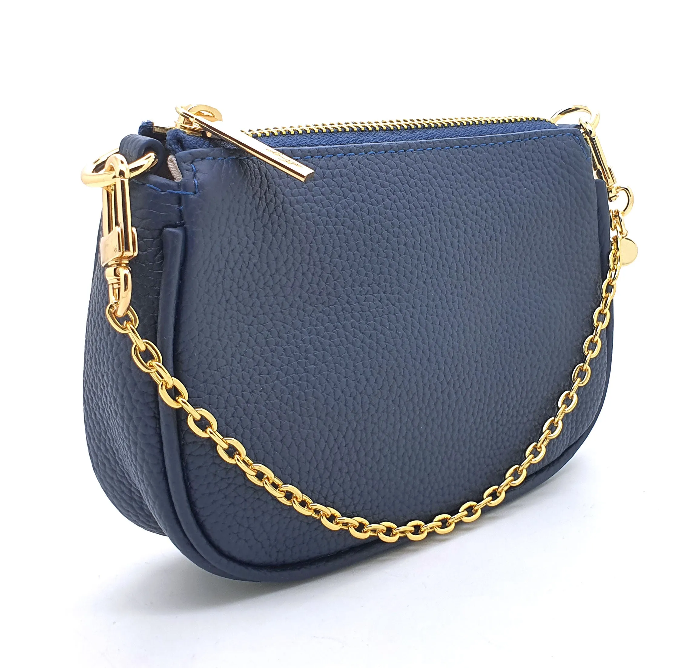 HCC X DUYP - Mini pochette -  Navy Blue Grained Leather