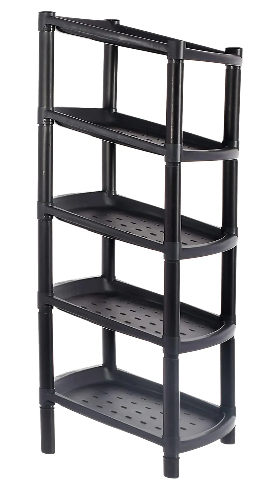 Heart Home Multipurposes 5-Tier Plastic Shoe Rack/Shelf/Storage Organizer for Home Kitchen Bedroom Door Entrance (Black)-46HH0564