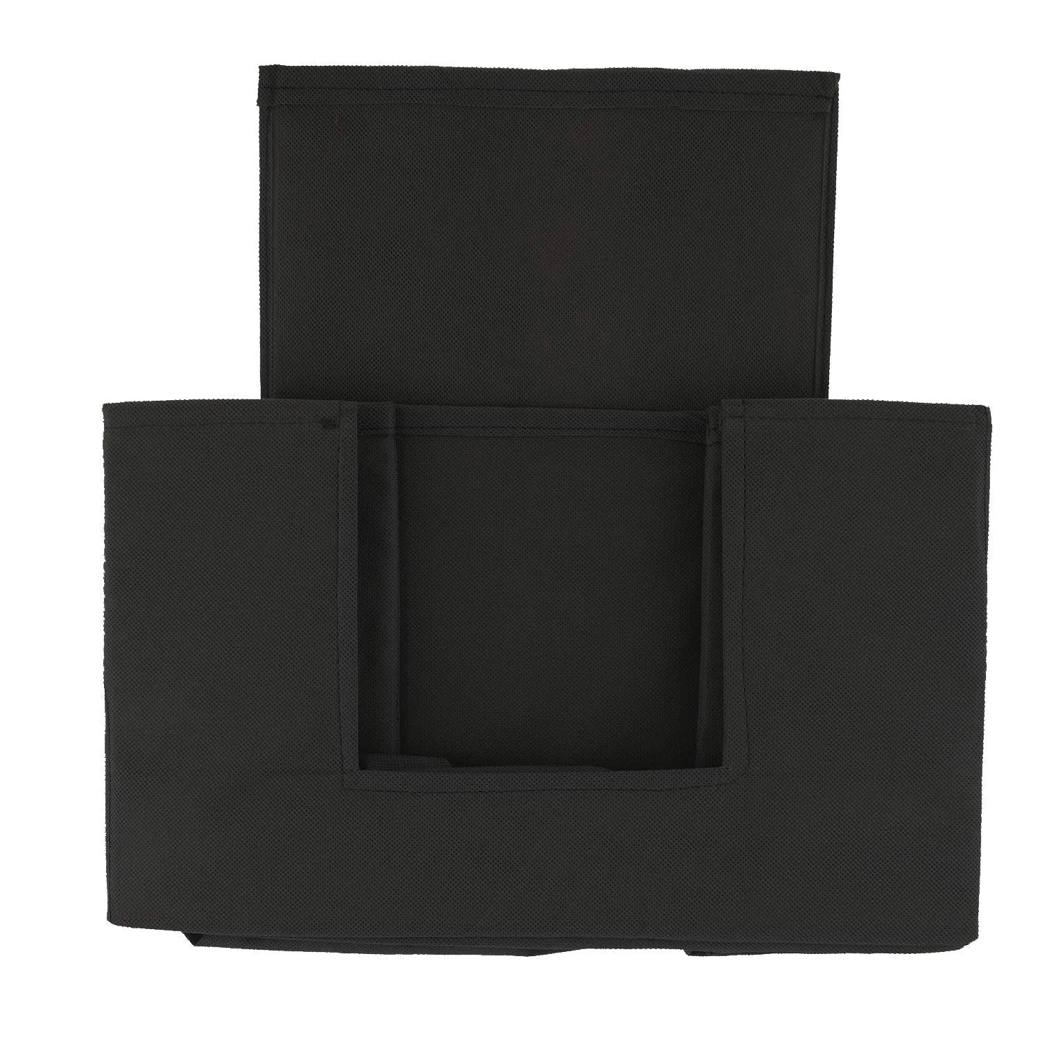 Heart Home Non-Woven Foldable Saree Stacker, Wardrobe Organizer, Storage Bin With Handle- Pack of 3 (Black)-HS43HEARTH26354